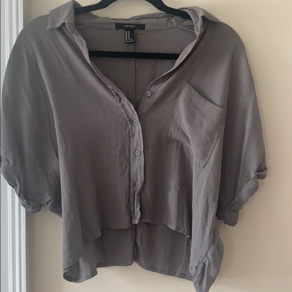 Button Front Crop Top